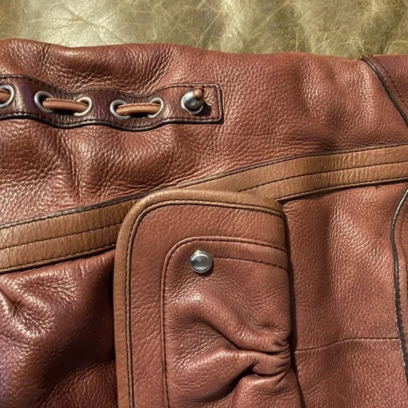 B Makowsky Large Brown Leather Purse Bag - Picture 2 of 10